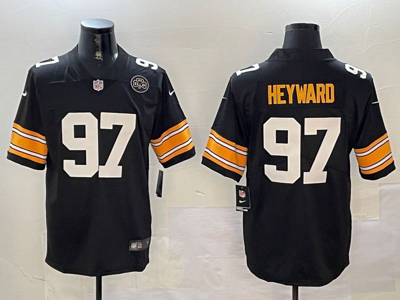 Men Pittsburgh Steelers #97 Heyward Black Second generation 2024 Nike Limited NFL Jersey style 01042
